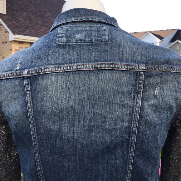 ☘️🌸 Express Denim silver sleeves Jacket 🌸☘️ - Picture 6 of 11